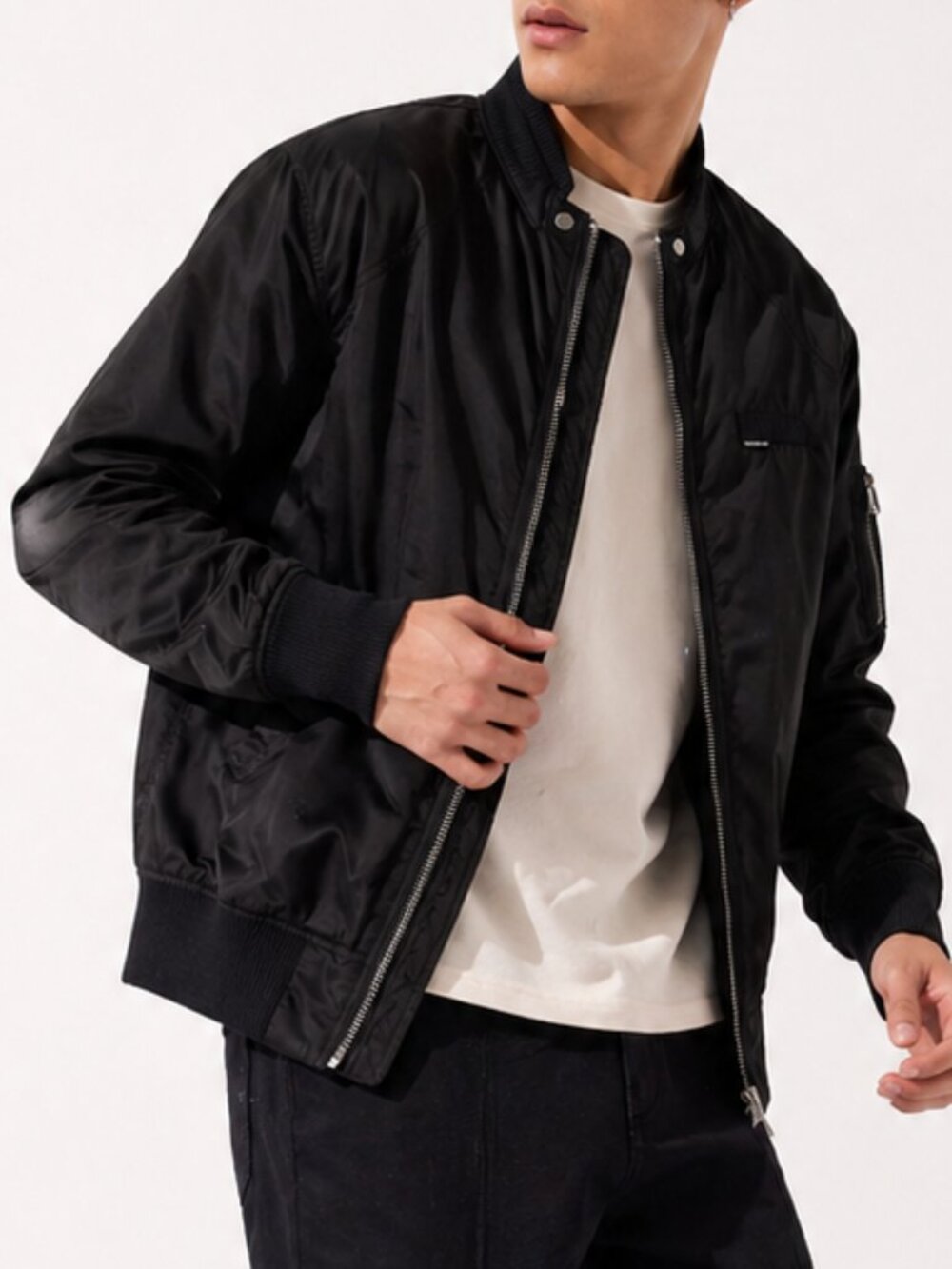 MEMBERS ONLY Classic Iconic Racer Black Satin Jacket Small